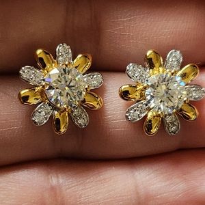 New Certified Moissanite Earrings, 1.0 Carat
